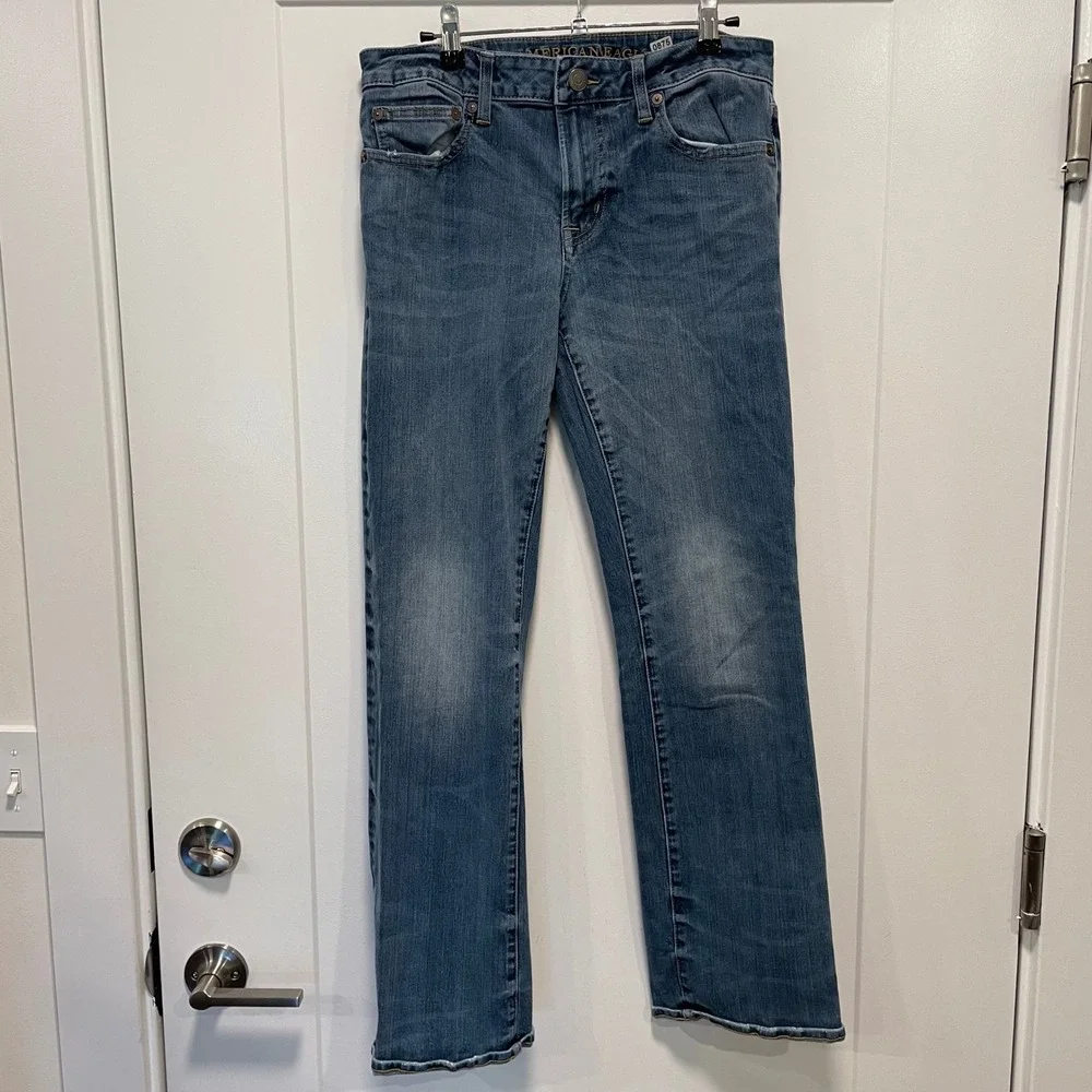 American Eagle Mens Extreme Flex 4 Slim Straight Jeans 30x32 Medium Wash Blue